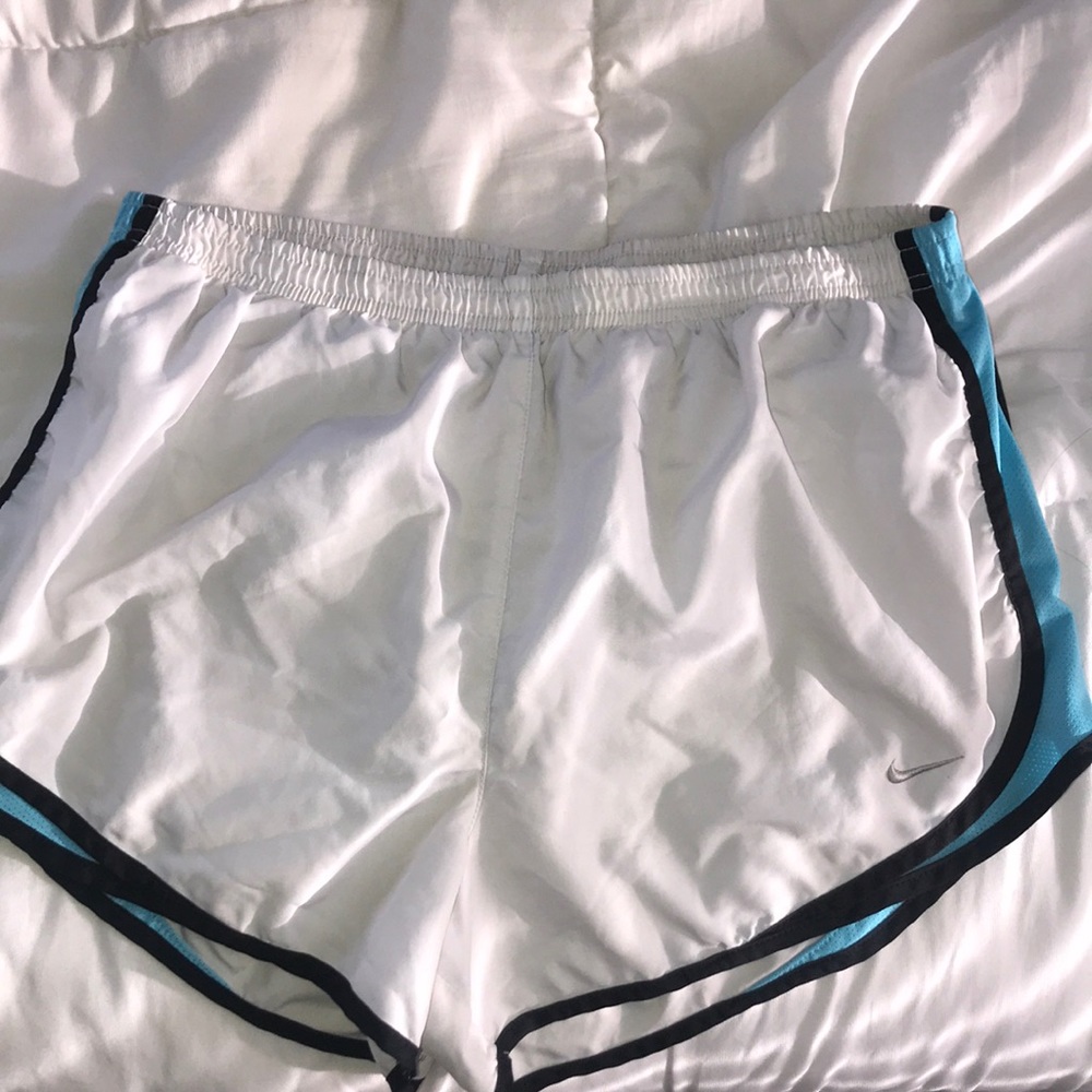 White and Blue Tempo Nike Shorts